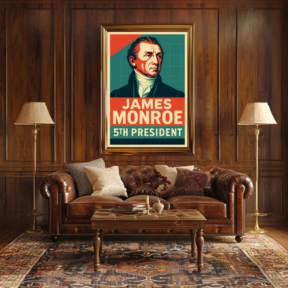 James Monroe 5th President Patriotic Oil Painting Poster