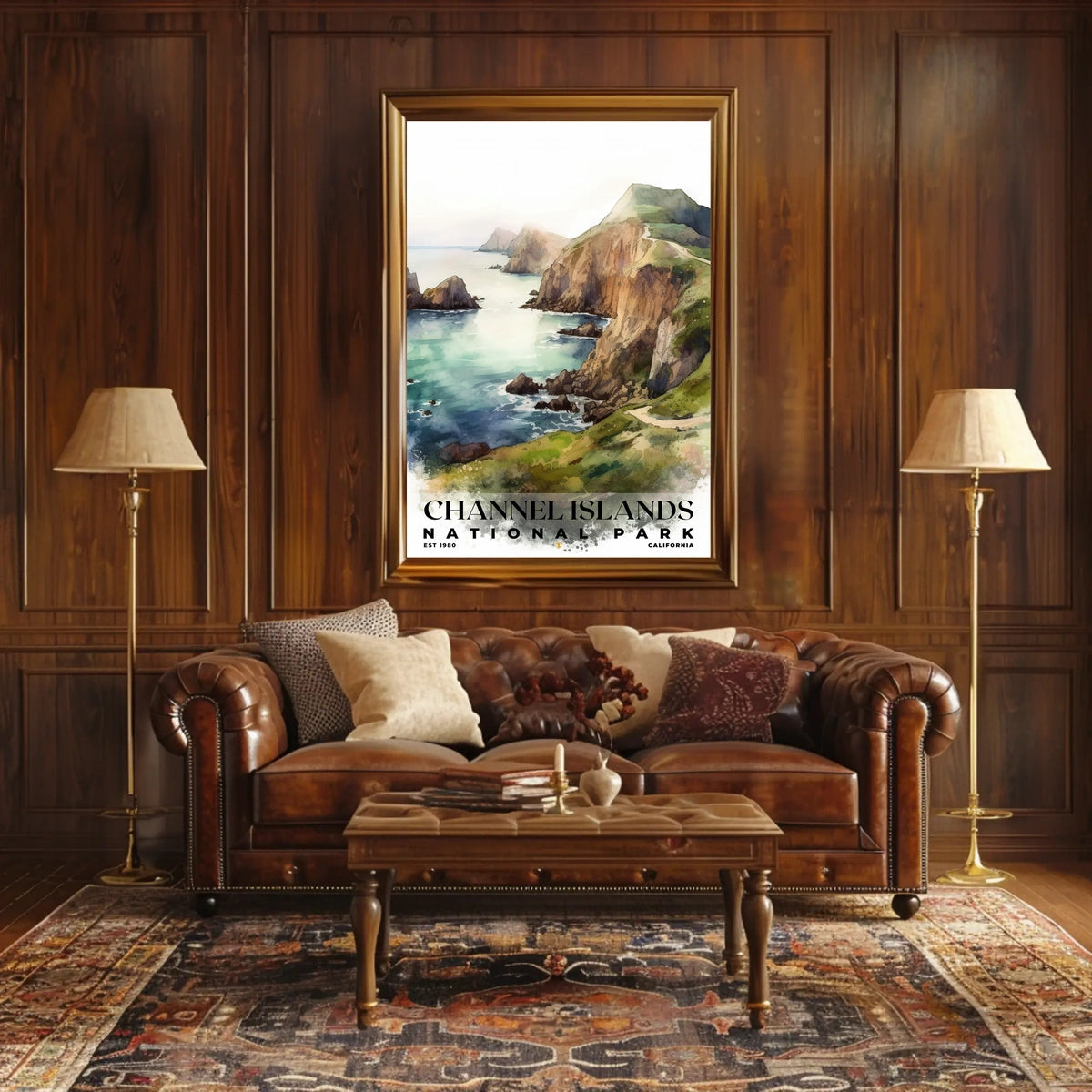 Channel Islands Watercolor Wall Art Poster