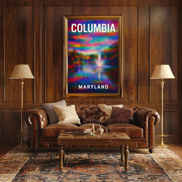 Columbia Maryland Scenic Minimalist Digital Painting Poster