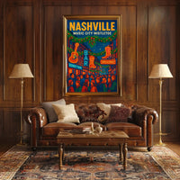 Nashville Music City Mistletoe Poster