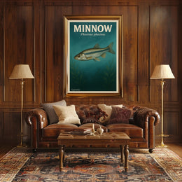 Minnow Illustration in Vintage Educational or Infographic Poster PosterGoat