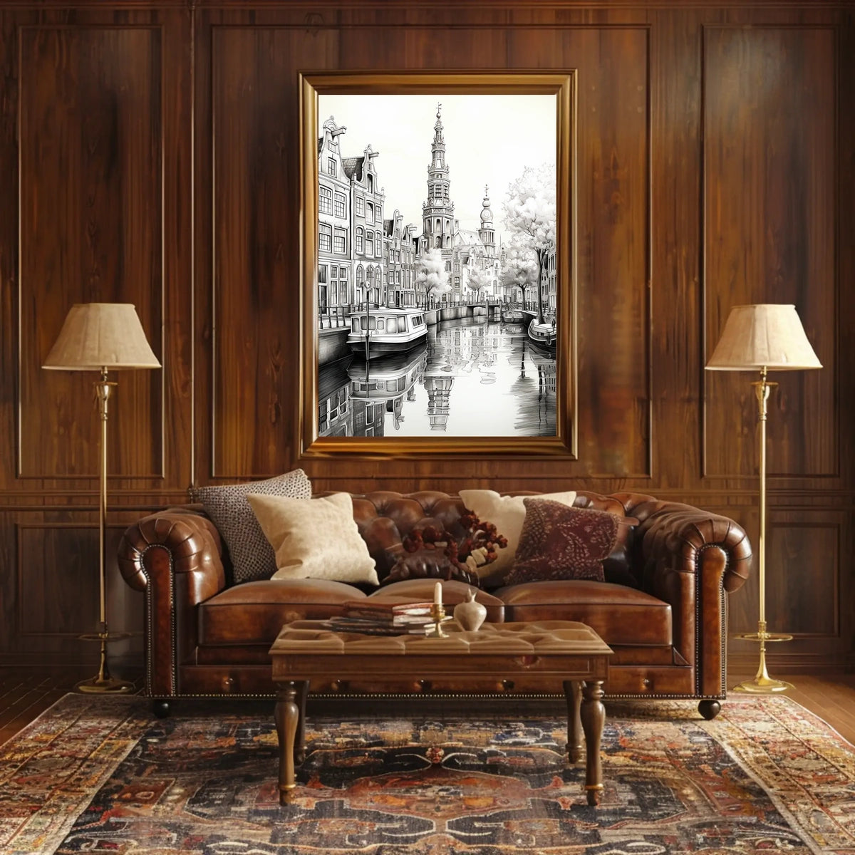 Amsterdam Scenic Canal Travel Poster