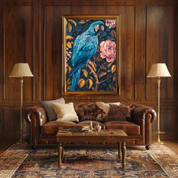 Vibrant Parrot Floral Paradise Poster Art