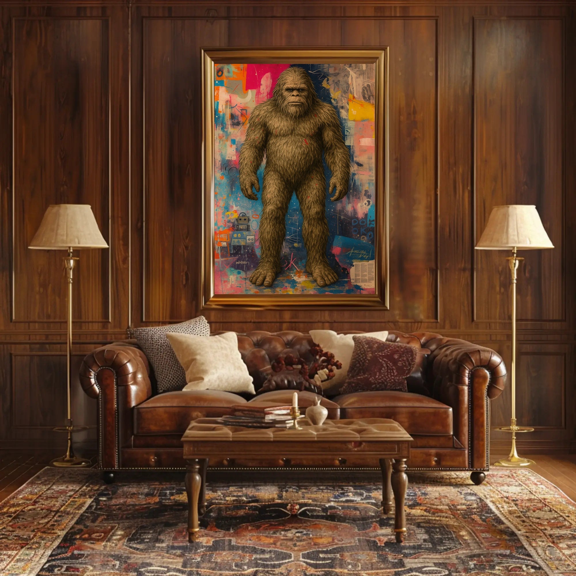Bigfoot Yeti Art in Abstract, Artistic, or Pop Culture Poster