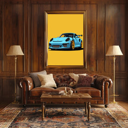 Sleek Sports Car Illustration Poster PosterGoat