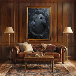 Gothic Mirror and Ravens Abstract, Artistic, or Pop Culture Poster