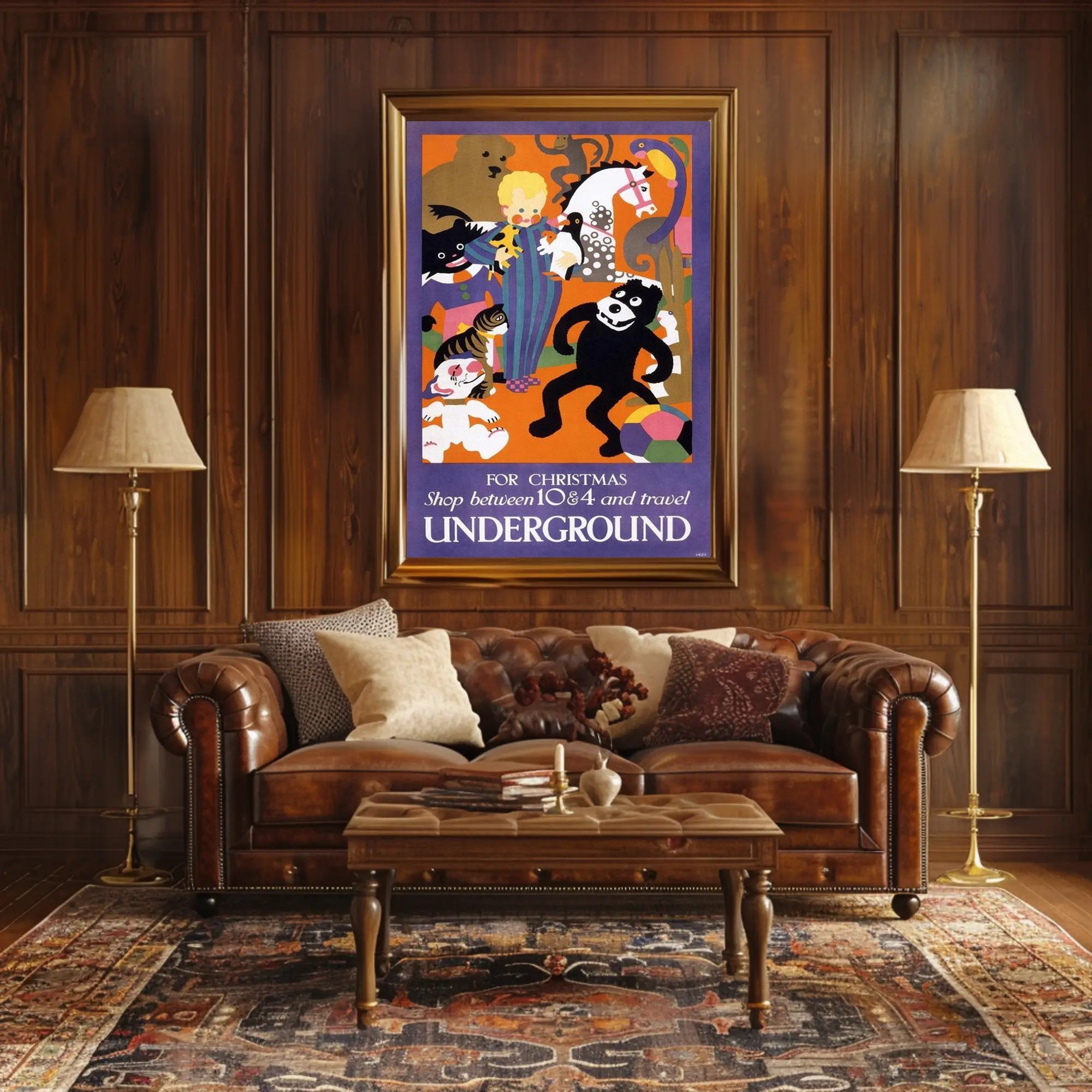 Festive Underground Shopping Poster PosterGoat