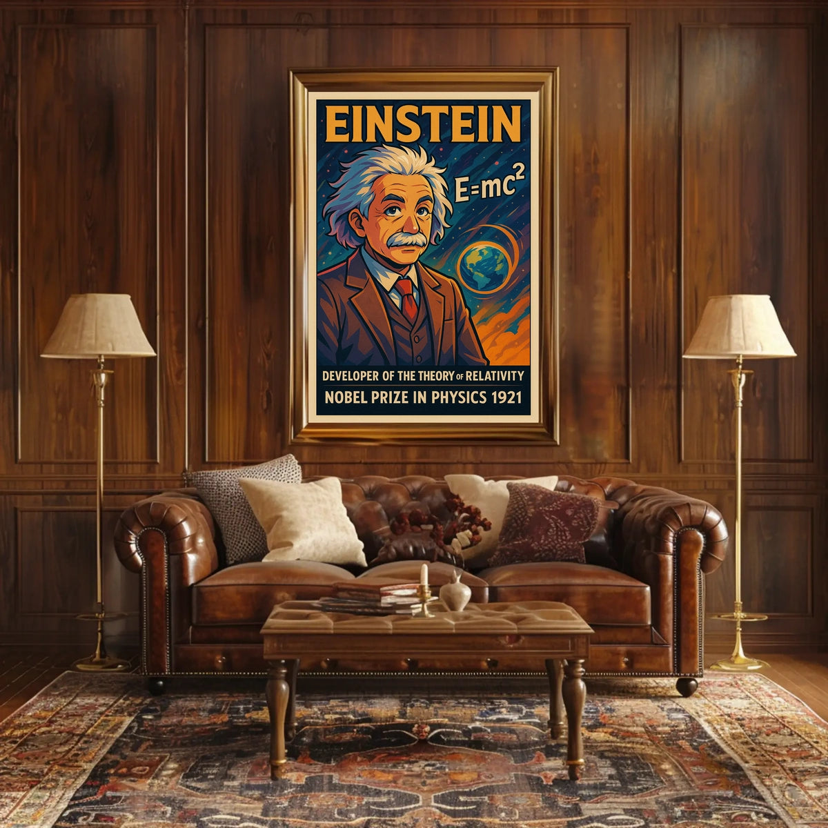 Albert Einstein Relativity Vintage Science Inspiring Intellectual Home Wall Art Poster