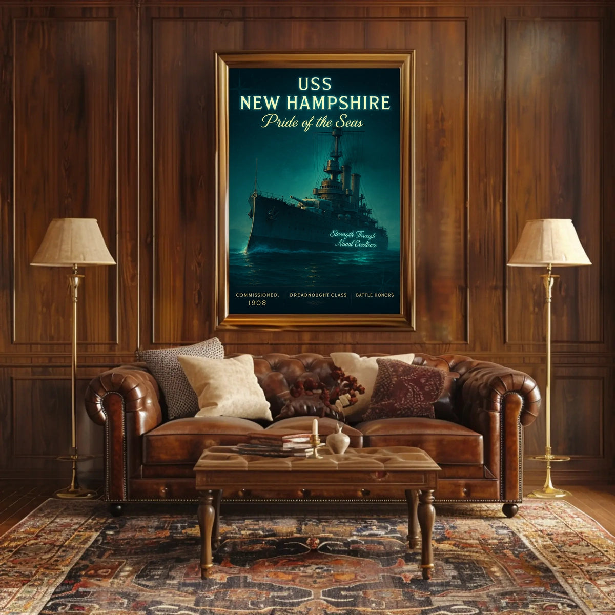 USS New Hampshire Pride of the Seas Poster for Navy History