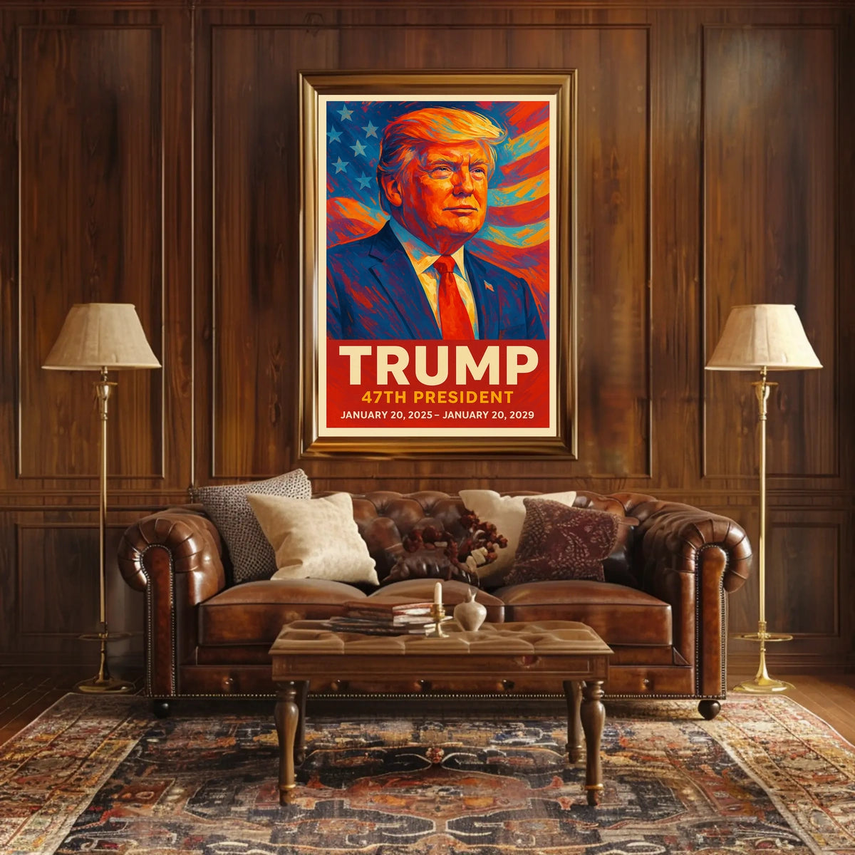 Trump Forty Seventh President Patriotic Wall Art Poster