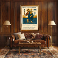 Saint Christopher Vintage Iconography in Mythology Poster