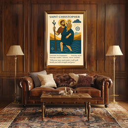 Saint Christopher Vintage Iconography in Mythology Poster