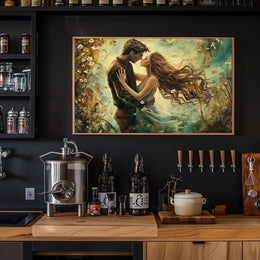 Romantic Embrace: Impressionistic Floral Fantasy Poster