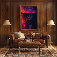 Dramatic Abstract Portrait Poster in Vibrant Colors