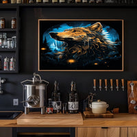 Majestic Wolf Under The Night Sky Poster