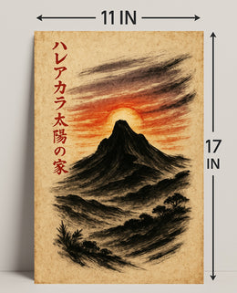 Dramatic Japanese Landscape Impressionism: Artistic Poster