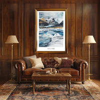 Icelandic Icy Mountains Abstract Artistic Poster PosterGoat