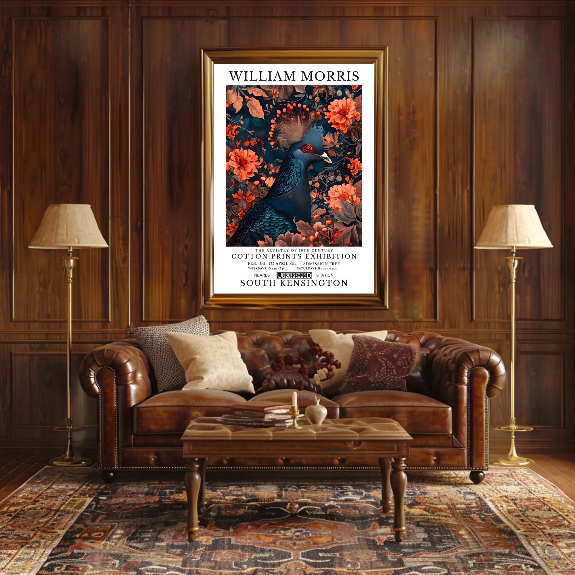 William Morris Textile Art Exhibition: Cultural or Heritage Poster