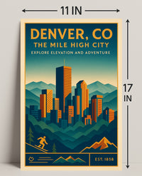 Denver CO The Mile High City Poster Print PosterGoat