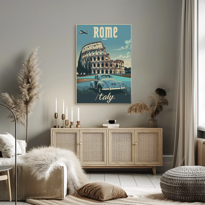 Rome Italy Vintage Travel Poster