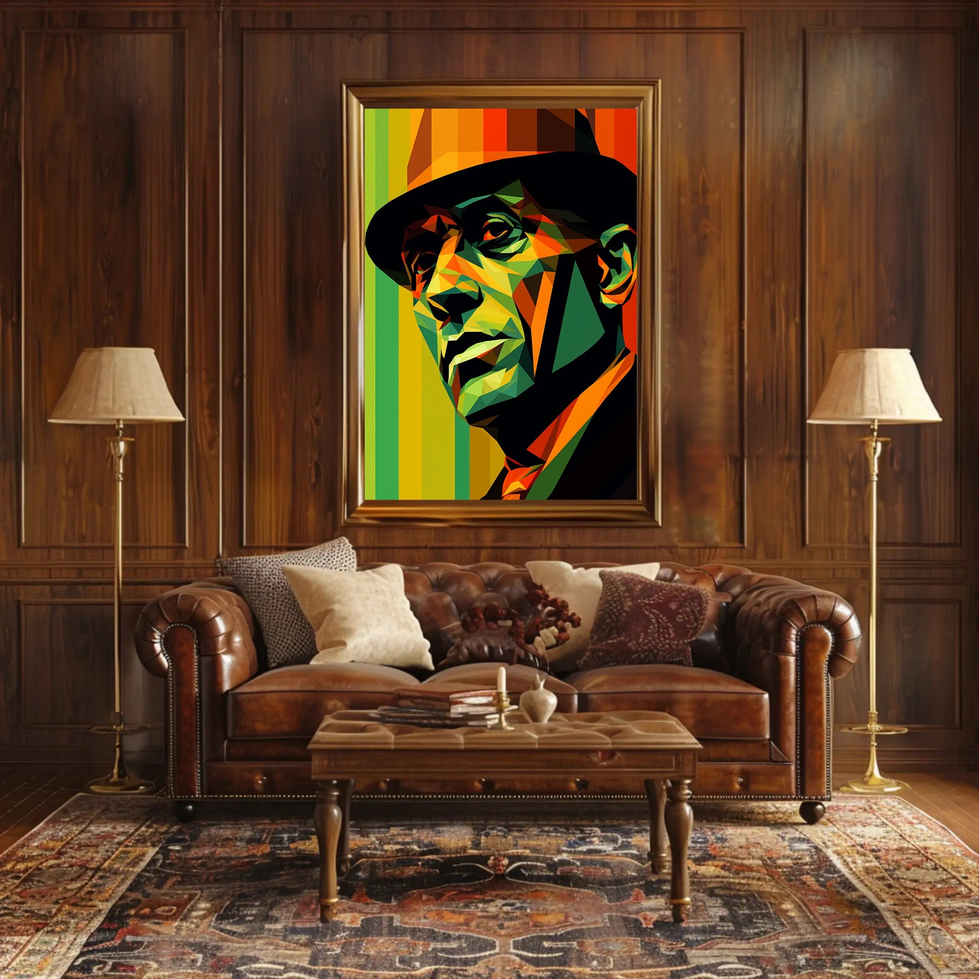 Vibrant Geometric Portrait Poster PosterGoat
