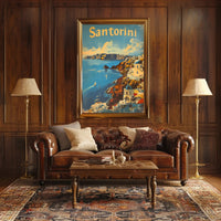 Santorini Escape: Aegean Serenity with Sailboats Poster