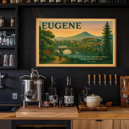 Eugene City Adventure Poster Wall Art Print