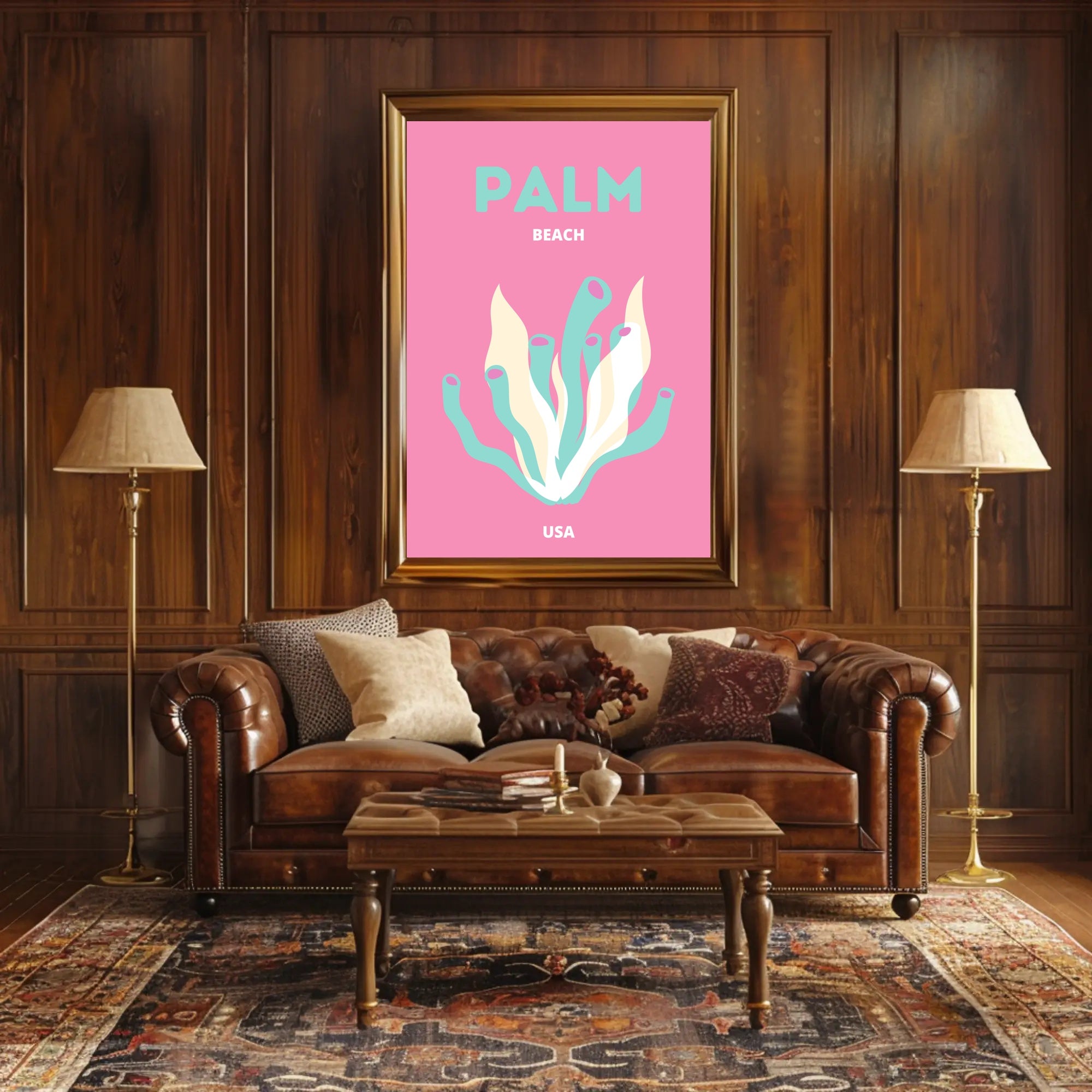 Palm Beach USA Artistic Display Travel Poster PosterGoat