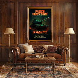 M103 Heavy Tank Legend of Armored Strength Poster PosterGoat