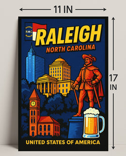 Raleigh, North Carolina Poster PosterGoat