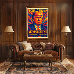 Donald Trump 47th Presidency Iconic Patriotic Poster