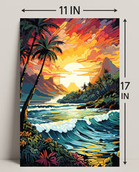 Tropical Sunset Serenity Poster