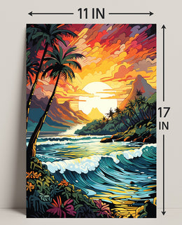 Tropical Sunset Serenity Poster