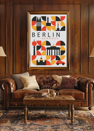 Berlin Landmarks Abstract Art Urban or Cityscape Poster