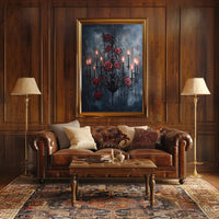 Gothic Chandelier and Rose Poster Poster