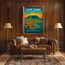 Cape Town Table Mountain Travel Poster
