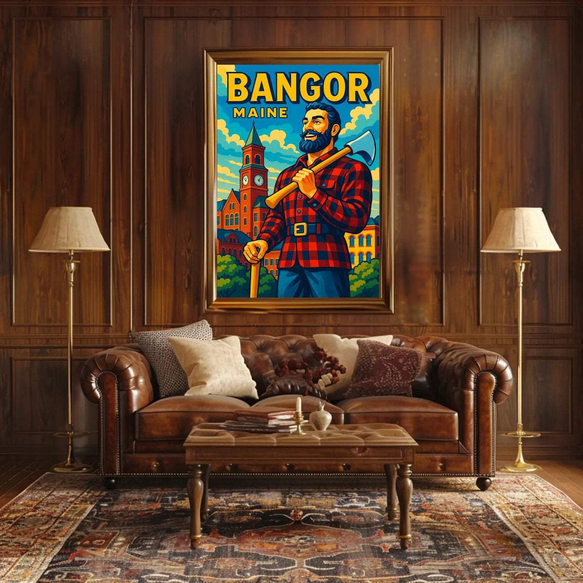 Bangor, Maine Lumberjack Spirit Poster