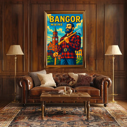 Bangor, Maine Lumberjack Spirit Poster