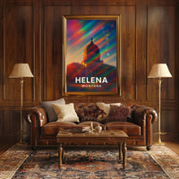 Helena Montana Skyline Vibrant Tribute Art Poster