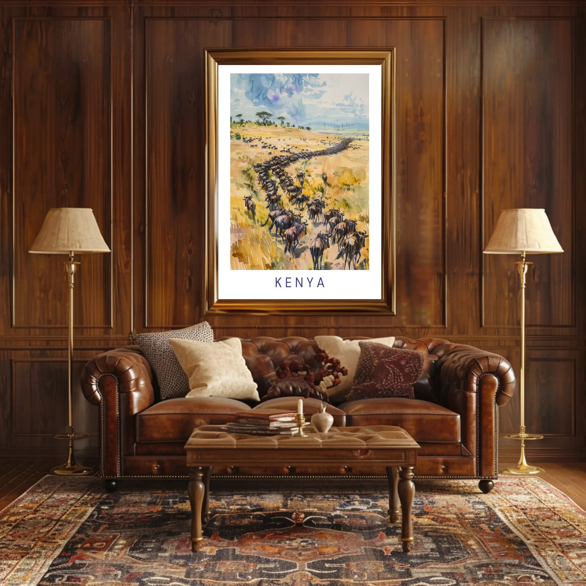 Kenya Wildlife Adventure in Motion Travel Poster PosterGoat