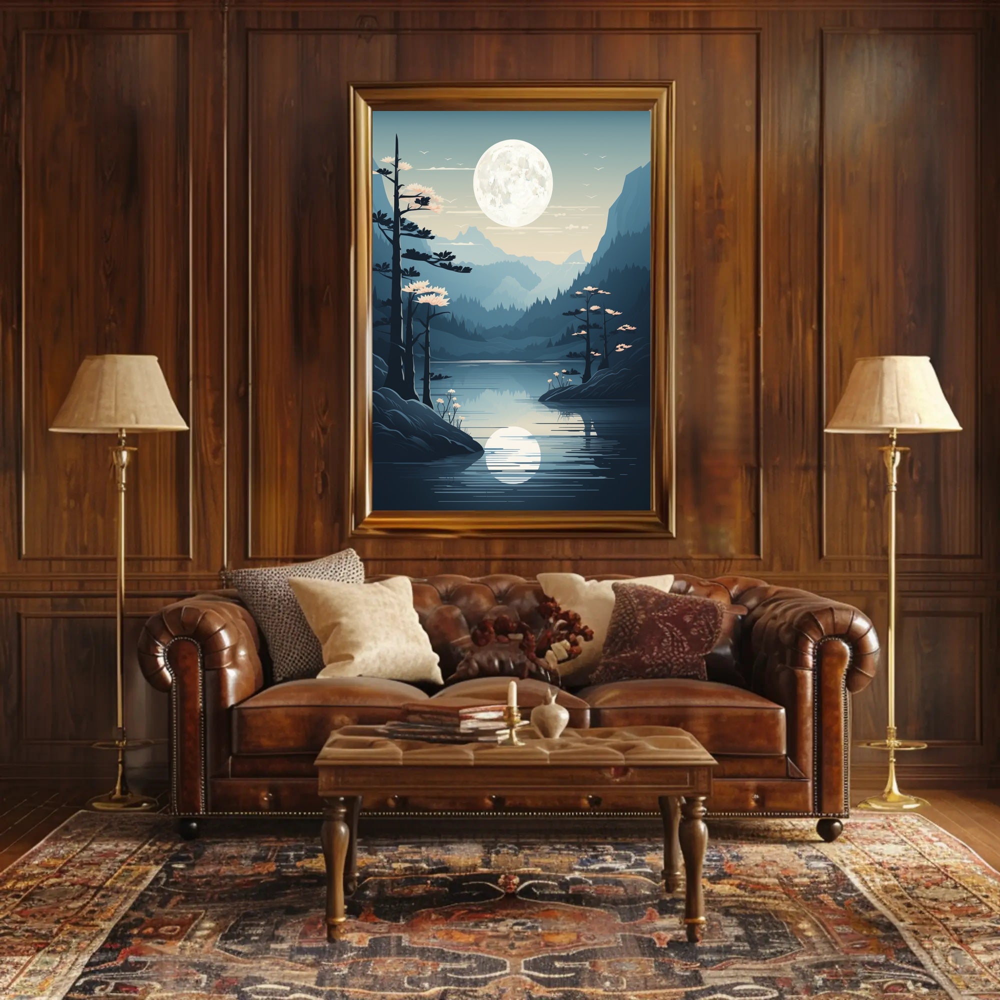 Moonlit Mountain Serenity Poster