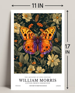 William Morris Butterfly Botanical Heritage Artistic Poster