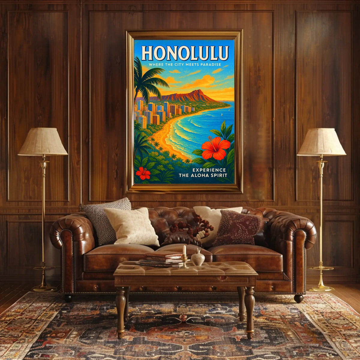 Honolulu Where the City Meets Paradise Poster