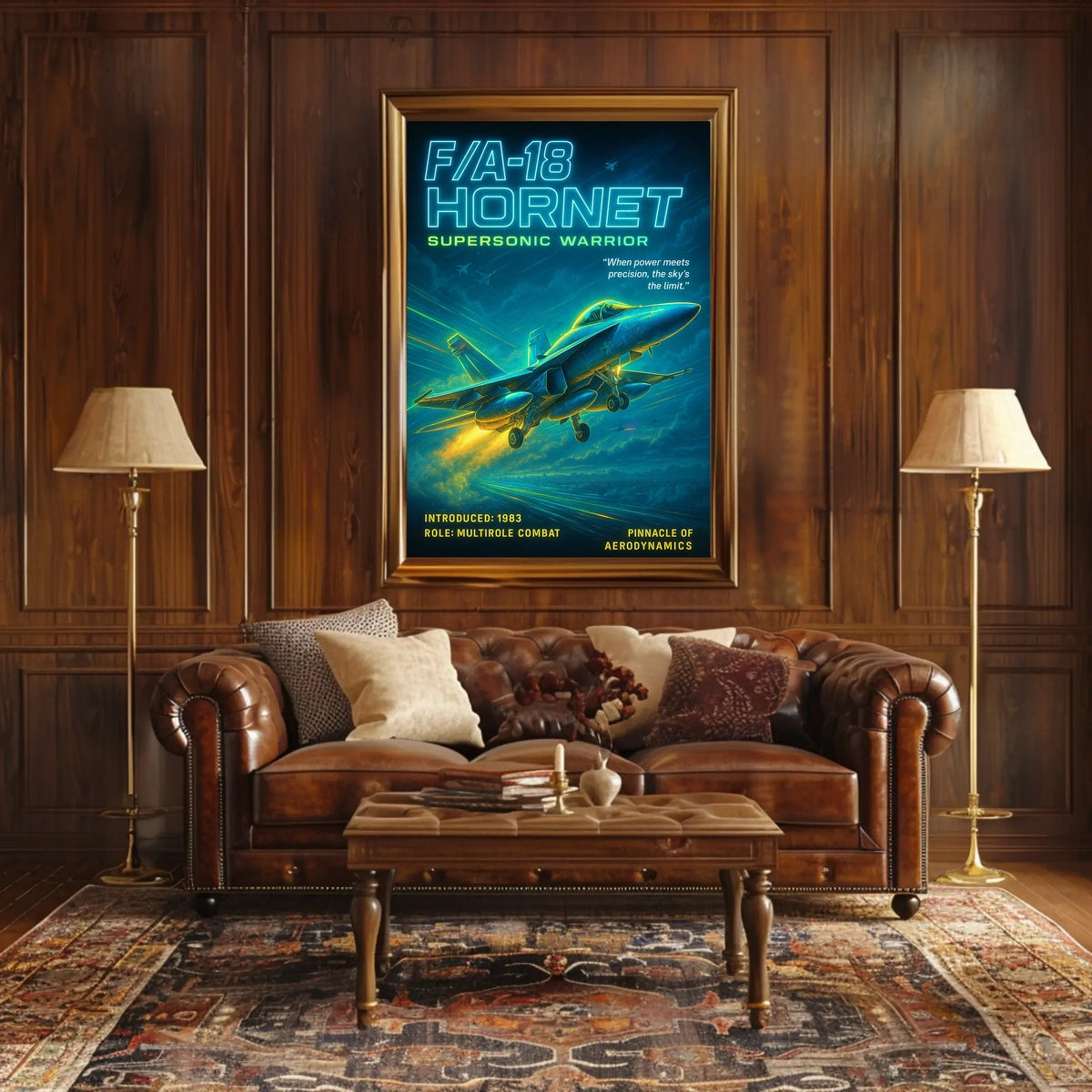 FA-18 Hornet Supersonic Warrior Poster