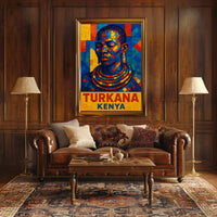 Turkana Kenya Vibrant Mosaic Art Poster