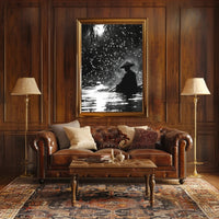 Serene Moonlit Water Journey: Artistic Poster PosterGoat