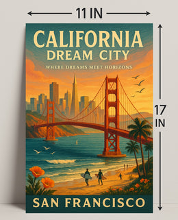 California Dream City Wall Art Print PosterGoat