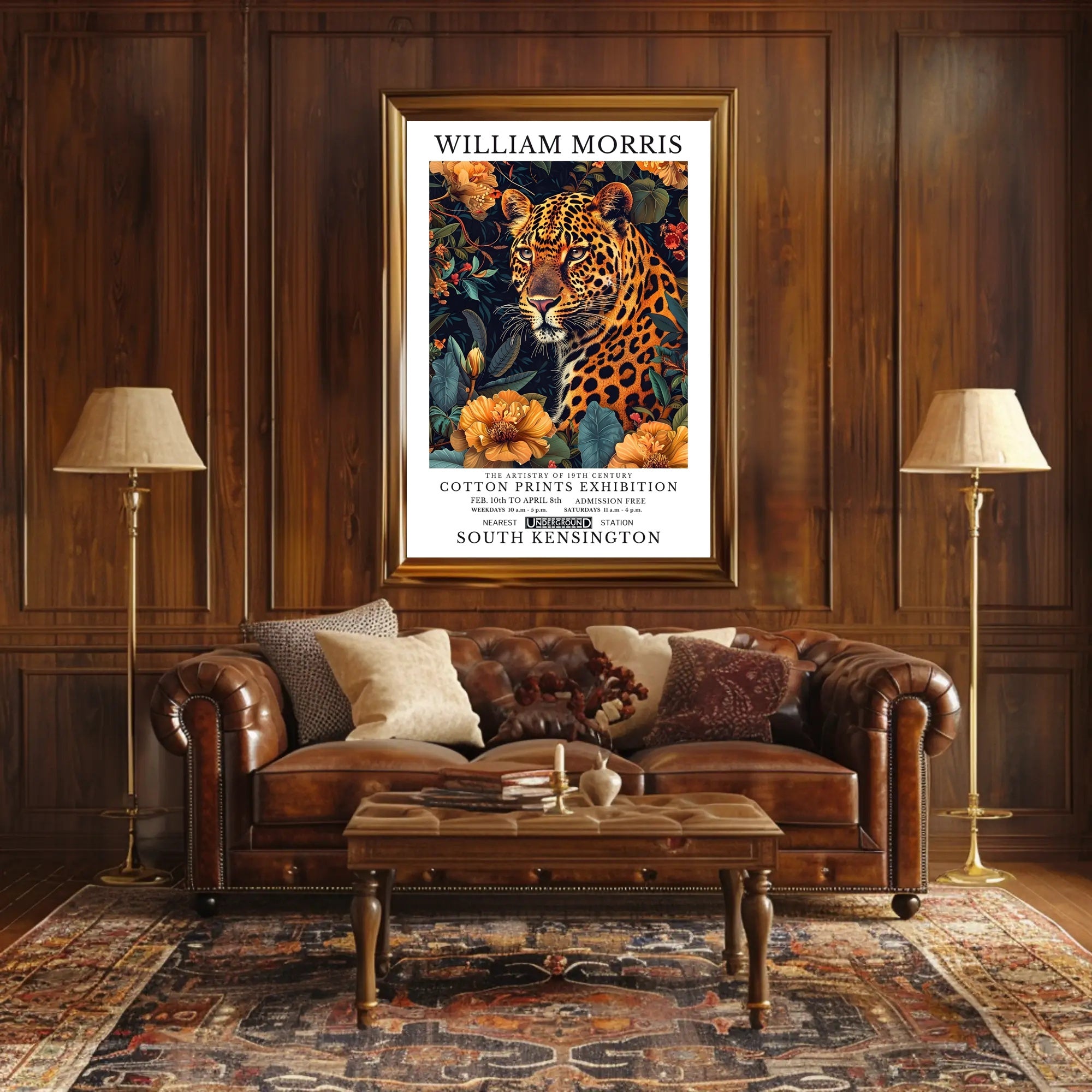 William Morris Exhibition 19th-Century Cotton Prints Artistic Poster