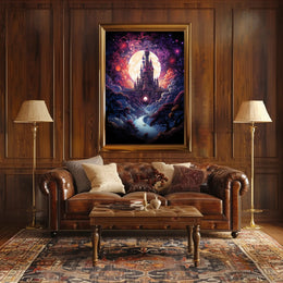 Enchanted Castle Under The Moon Poster