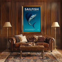 Sailfish Speed and Grace Photorealistic Animal Poster PosterGoat